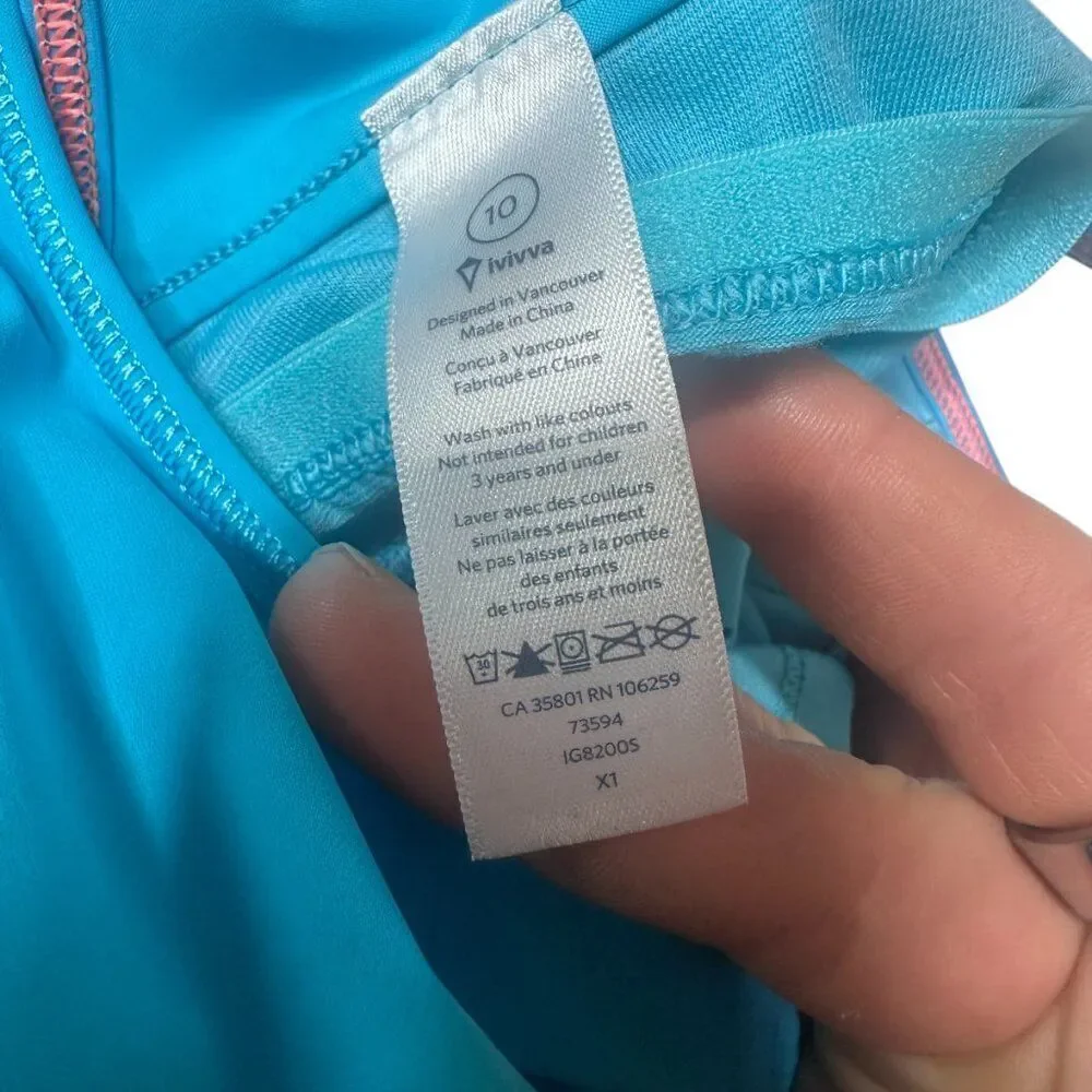 Ivivva by Lululemon girls vented racerback dress 10 teal